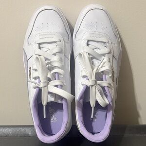 Women’s Puma Carina White and Purple Sneakers